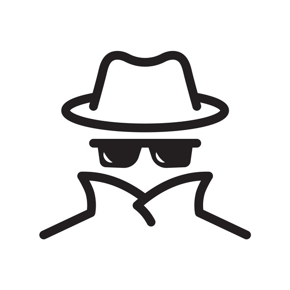 Cyber fraud icon. Spy, anonymity, agent detective.